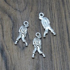 20pcs Zombie Charms Frightful Delightful Antique Silver Great for Halloween Charm 26x13mm