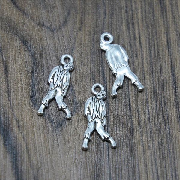 20pcs Zombie Charms Frightful Delightful Antique Silver Great pour Halloween Charm 26x13mm