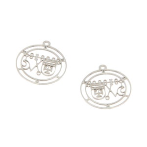 5pcs Stainless Steel Bathin Sigil Charms: Ars Goetia Pendants (25mm)