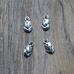 30pcs Tulip Charms Flower Drop Antique Tibetan Silver Tulip Charms Charm pendants 7x14mm
