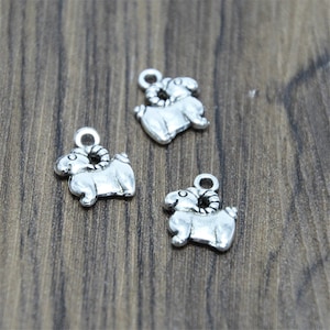 25pcs Sheep Charms Silver Mini sheep charm pendants animal charms 12x14mm