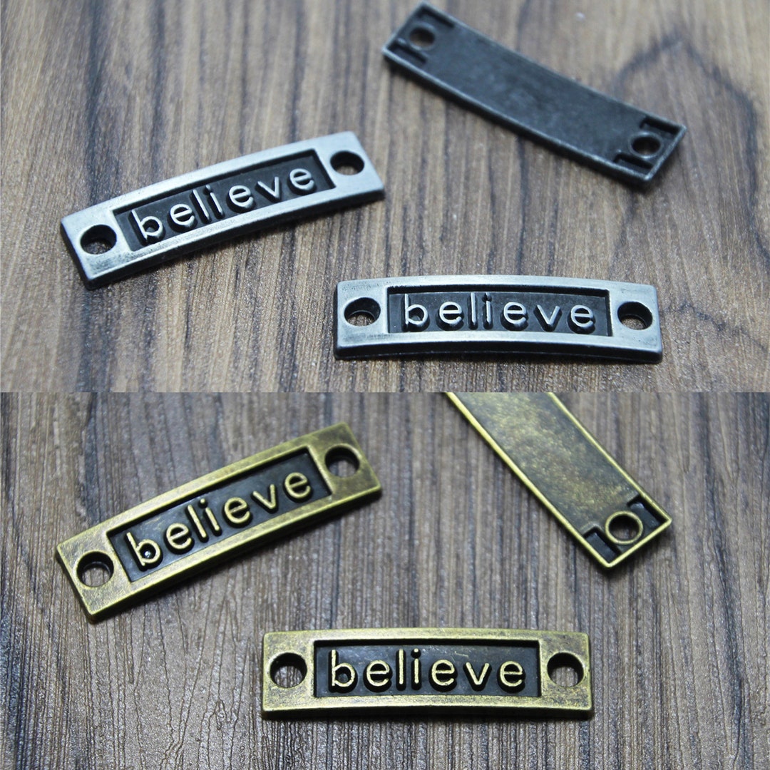 15 Gunmetal/bronze 'believe' Charms, Zinc Alloy Pendants (10x36mm) - Etsy
