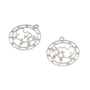5stk Andrealphus Sigil Charm: Edelstahl Goetia Siegel Anhaenger (25mm)