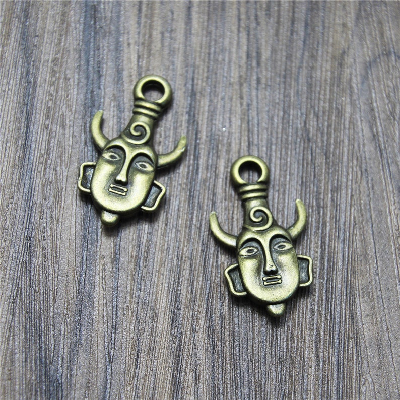 5pcs Silver Bronze Heavy Mysterious Horn Man Mask Supernatural Etsy