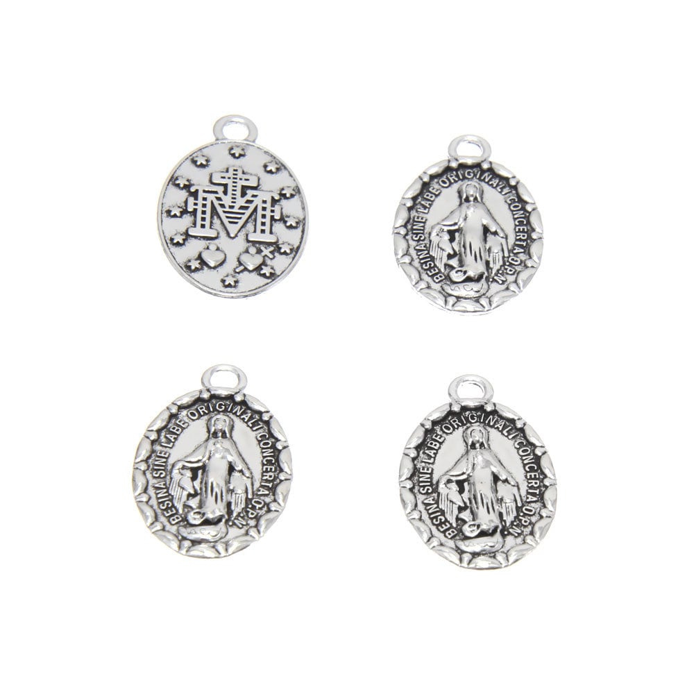 Virgin Mary Charm Silver Virgin Mary Angel -