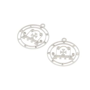 5pcs Stainless Steel Barbatos Sigil Charms: Goetia Seal Pendants (25mm)