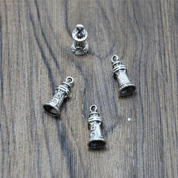 20pcs Lighthouse Charms Antique Tibetan silver 3D Lighthouse Charms pendants 10x17mm