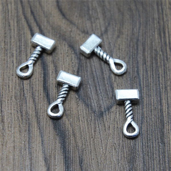 10pcs/lot Thors charm Antique Tibetan silver tone Thor's Hammer Norse God of Thunder Charm pendant 23x10mm