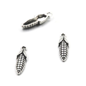 20pcs  corn charm silver tone food Charms Pendant 23x6mm