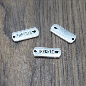 15 Trekkie Charms: pendenti in argento tibetano antico (21 x 8 mm)