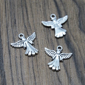 15pcs/lot Angel charm Antique Tibetan silver tone Angel 2 Sided Charm pendant 20x20mm