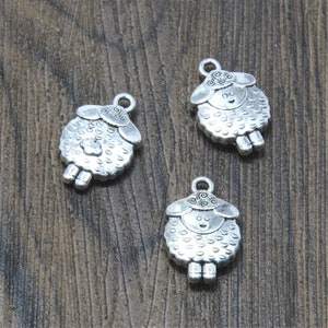 10pcs/lot Sheep Charm Antique Tibetan silver tone Lamb Farm animal Charm pendant 19x13mm