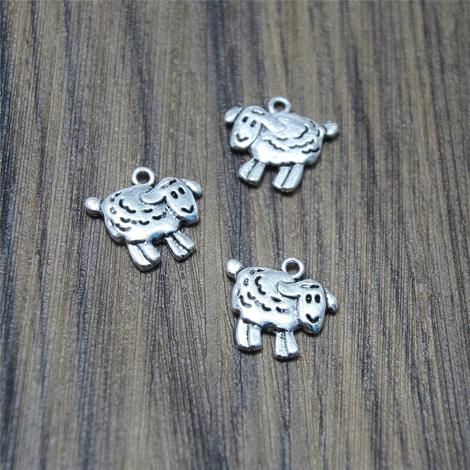 15pcs Sheep Charms Silver 2 Sided Lamb Charms Pendants DIY Etsy