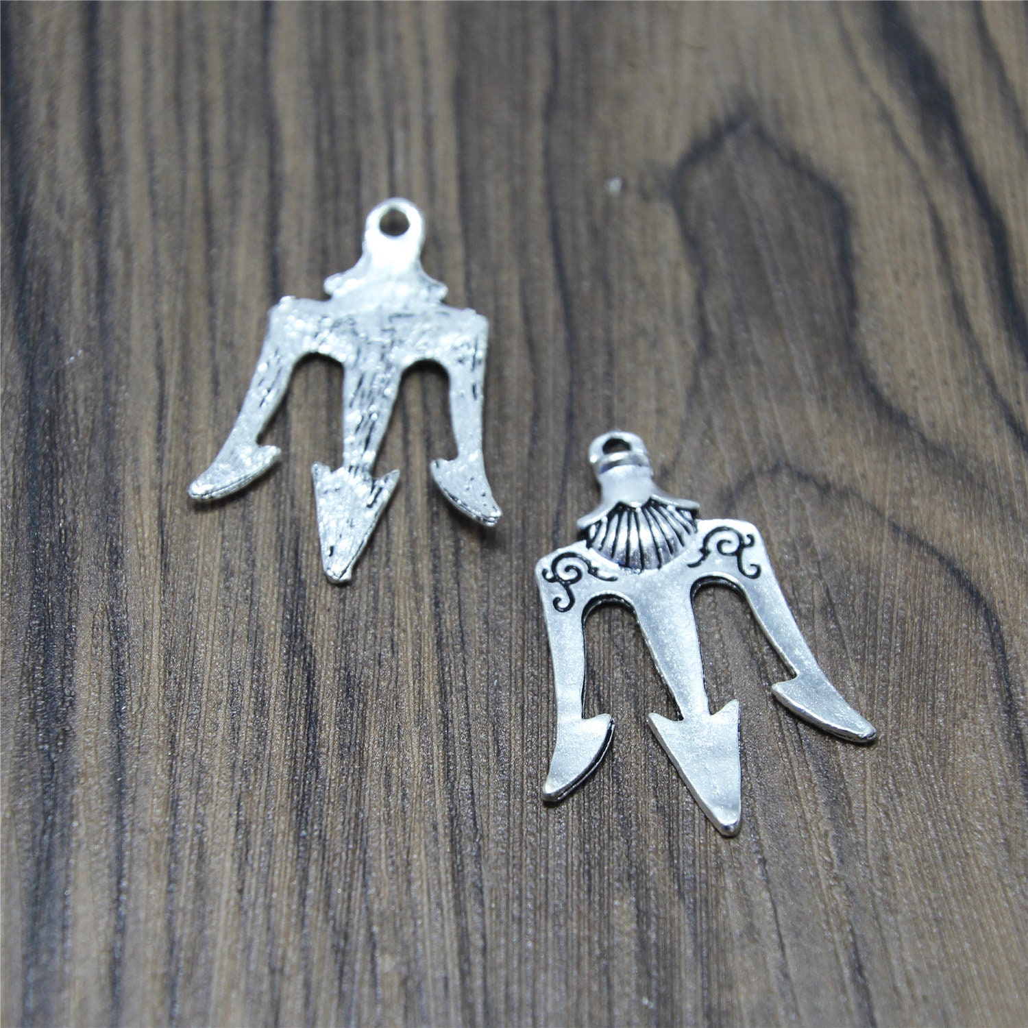 6pcs Trident Charms Silver Tone Trident charms pendants 41x27mm