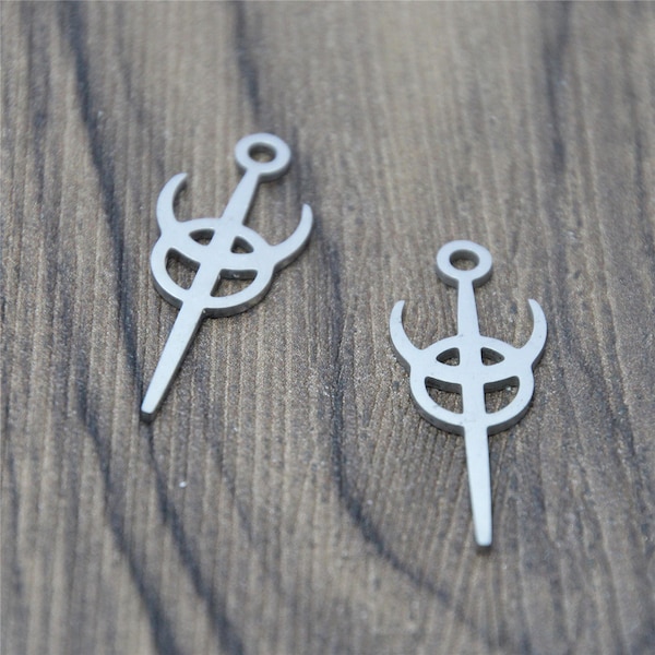 5pcs/lot Clavicula Nox charm occult Symbol ceremonial magick amulet lamen magic talisman Stainless steel Charm pendant 29x11mm