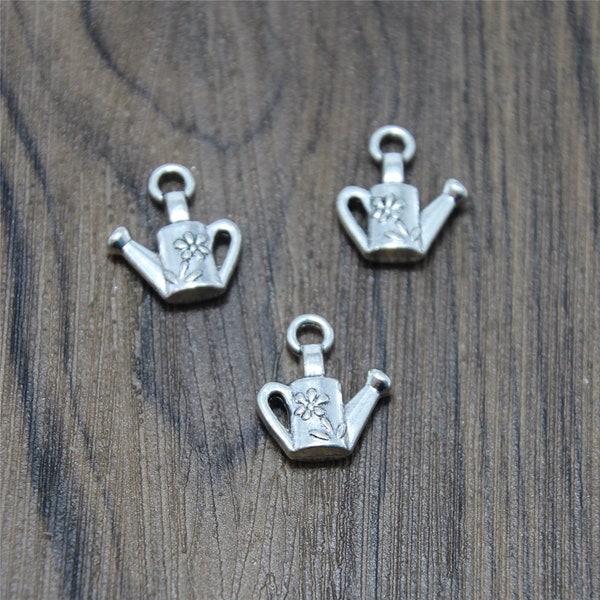 15pcs Watering Can Charms Antique Tibetan silver Watering Can Charms pendants 13x15mm