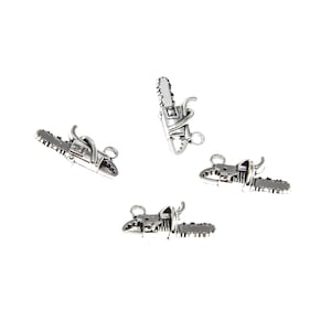 15pcs chainsaw charms Antique silver tone sawing machine charm pendant 10×20mm