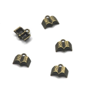 35pcs  Opened Book charm Bronze tone once upon a time Charms Pendant 12x10x3mm
