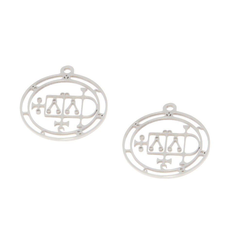 5pcs Malphas Sigil Charm: Stainless Steel Goetia Seal Pendant (25mm)