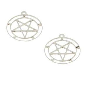 5 Satan Charm Pendants: Stainless Steel Sigil of Lucifer (25mm)
