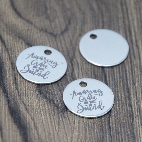 10pcs/lot Amazing Grace charm Amazing Grace How Sweet the Sound Stainless steel message Charm pendant 20mm