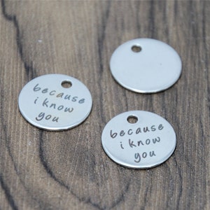 10pcs because i know you charm silver tone wicked musical message charm pendant 20mm