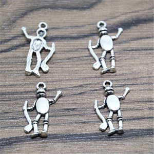 25pcs Tin Man Wizard of Oz Charms Silver Tone Tin Man charm pendants 24x15mm