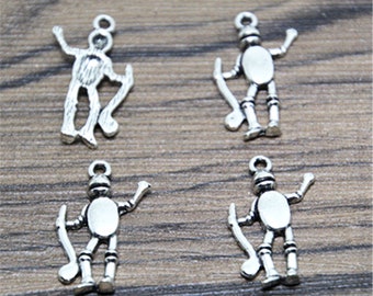 25 dijes plateados del Hombre de Hojalata: El Mago de Oz (24 x 15 mm)