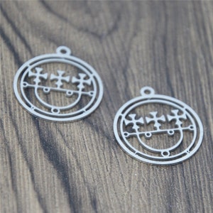 5pcs/lot Sceal Sigil of Sitri charm Goetia Seal Lucifer sigil of demons Stainless steel Charm pendant 28x25mm