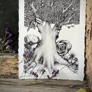 Giclee Print of original drawing: The Faerie Queen 5x7 inches