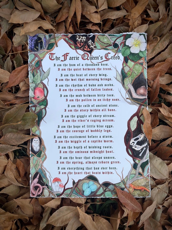 Faerie Prayer. Ode to Mother Nature. Giclee Print.  Nursery Art. Nursery Prayer. Children's Prayer. Children's Poem. 9x12