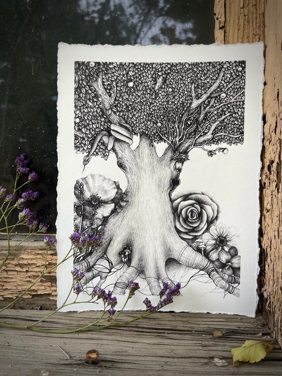 Giclee Print of original drawing: The Faerie Queen 5x7 inches