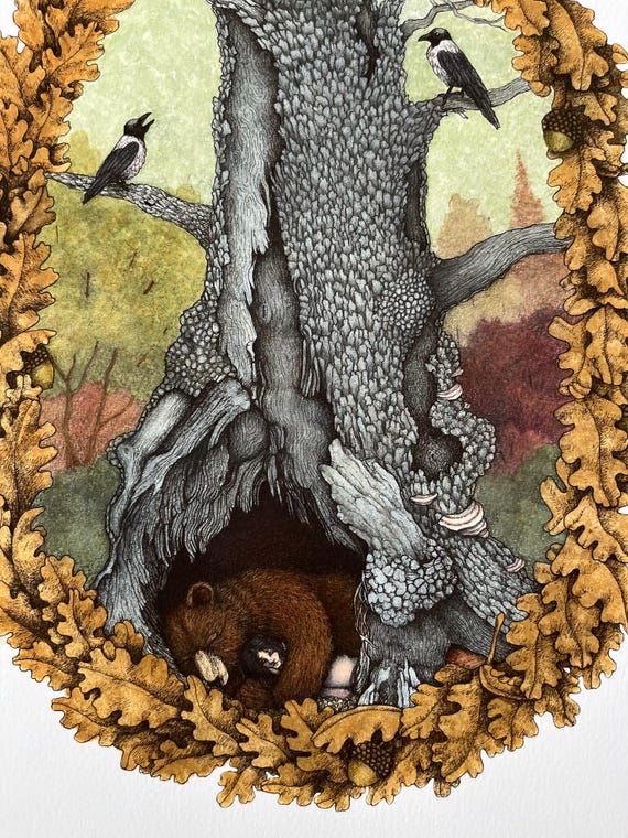 Limited Edition Giclee Print of Original Painting "Bear Father."