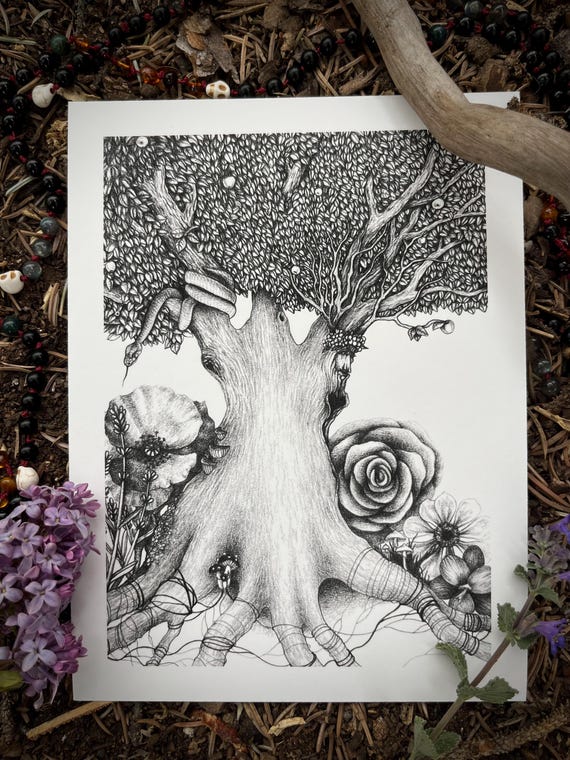 Giclee Print of original drawing: The Faerie Queen 5x7 inches