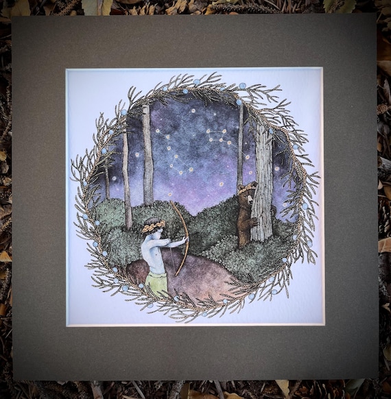 Bear Son. Custom Matted Limited Edition Giclee Print of Original Painting