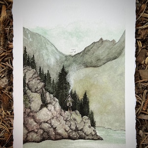 Giclee Print of Original Painting. Baba Yaga 4. 5x7 inches