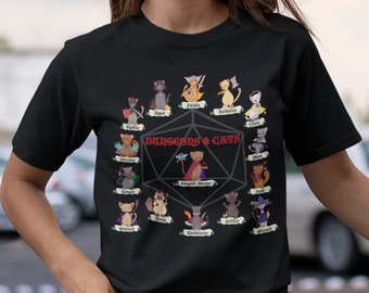 Dungeons and Cats T-Shirt: DnD RPG Unisex Design