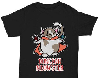 Dungeons and Dragons Dungeon Meowster Cute DnD Cat Unisex T-shirt