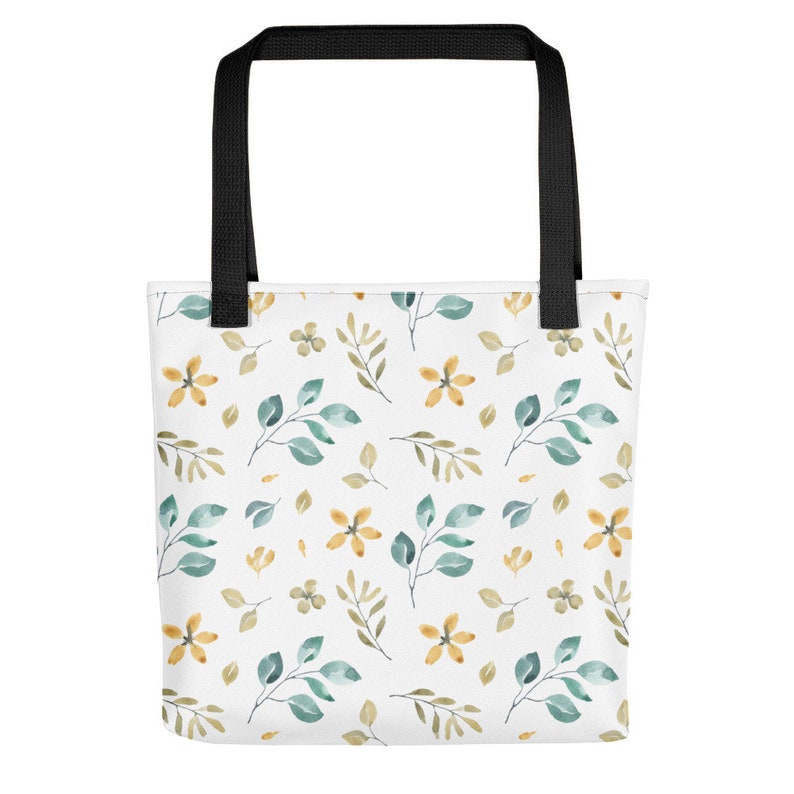 Cute Blue and Yellow Floral ladies womens flowers multi purpose Tote bag