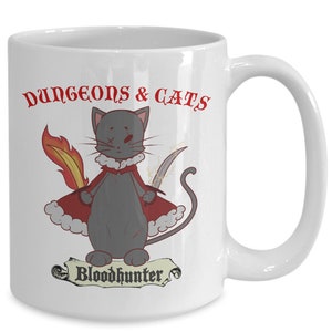 Dungeons and Dragons bloodhunter dnd katten keramische koffiemok
