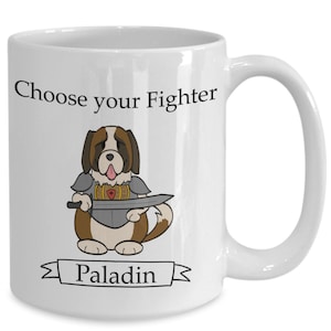Dungeons and dogs paladin mug