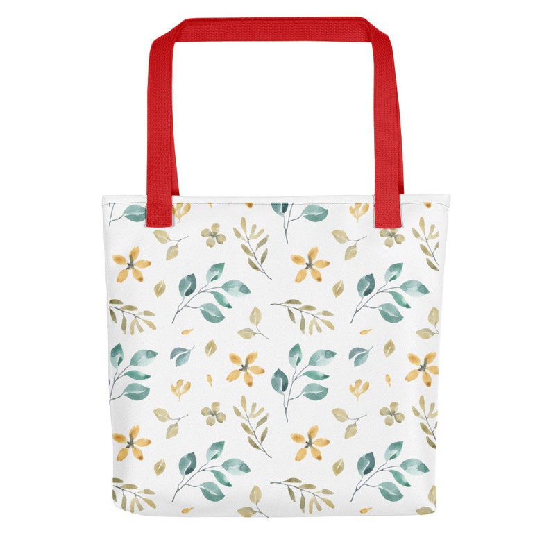 Cute Blue and Yellow Floral ladies womens flowers multi purpose Tote bag