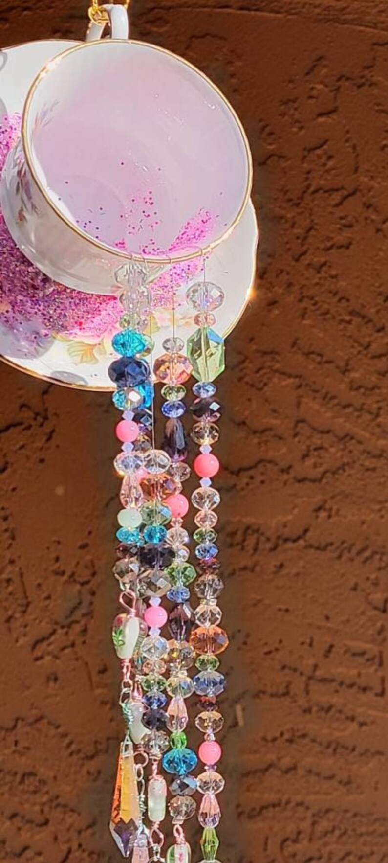 Bone China Tea Cup Wind Chime Etsy