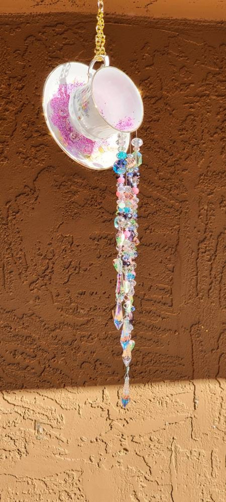 Bone China Tea Cup Wind Chime Etsy