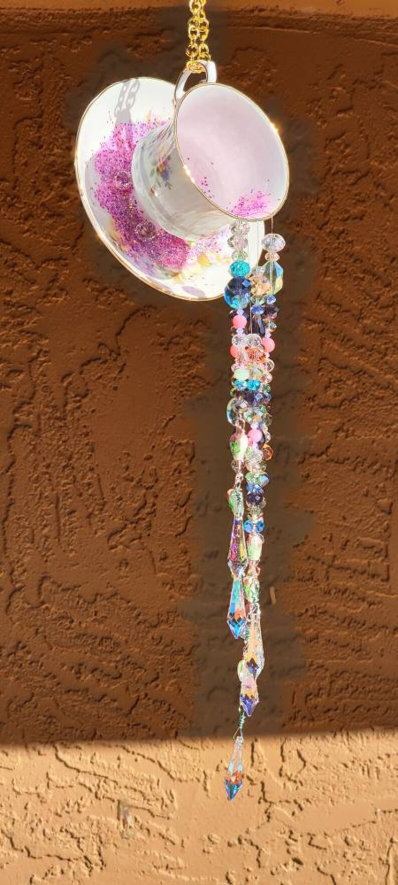 Bone China Tea Cup Wind Chime Etsy