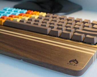 Rectangular Arm and Hand Typing Support Blue Thin Computer Keyboard Wrist Rest Wrist Pad with Oriental Carpet Design