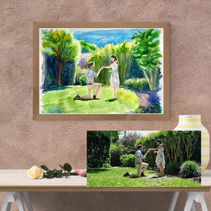 Custom Original Watercolor Painting from Your Photo Landscape, Portrait, Pet, Flowers Bouquet