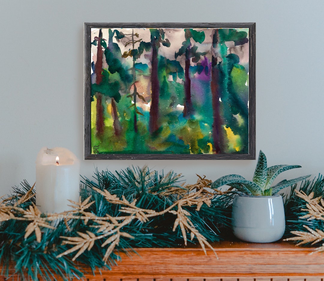 Abstrakter Wald Leinwanddruck - Natur Birke Wandkunst Für Wohnzimmer Dekoration