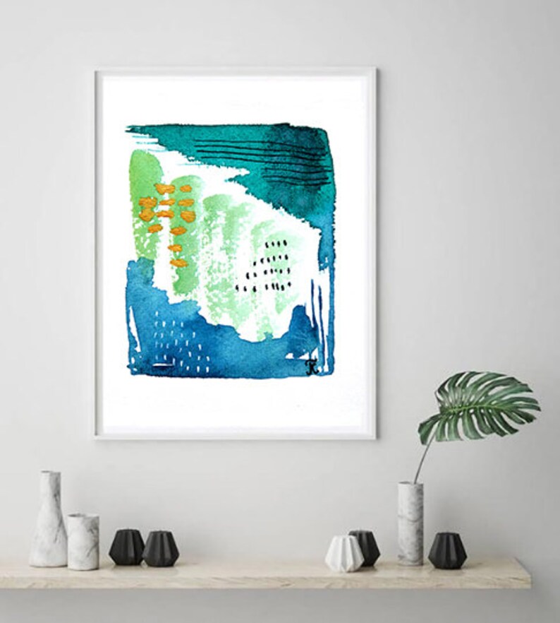 Abstract Wall Art Color Block Art Print Colorful Watercolor Etsy