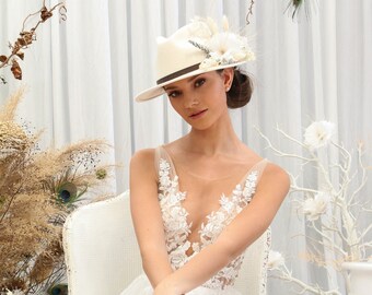 Bridal Fedora - Etsy UK